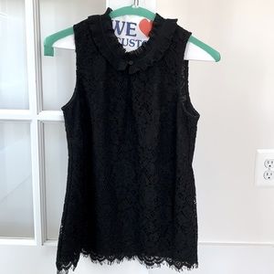 JCrew sleeveless black lace top - XXS